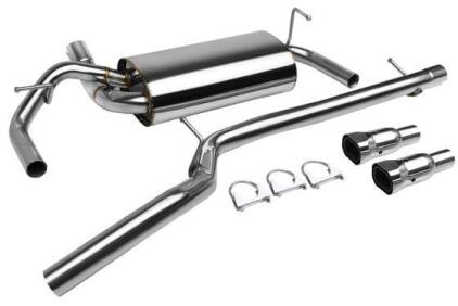 DNA Motoring Stainless Steel Dual Intercooled Muffler Tip Catback Exhaust System - For 2007 to 2018 Jeep Wrangler JK 2-Door AWD, CBE-JWAR07