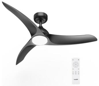42&rdquo; Ceiling Fan W/ Light, Black, 3 Blades