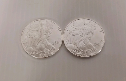 (2) 1 oz. Fine Silver One Dollar Rounds