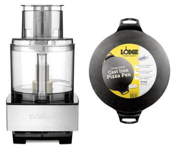 Cuisinart 14 Cup Food Processor & Lodge 15&rdquo; Cast Iron Pizza Pan
