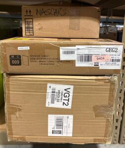 Bath Lot: 14&rdquo;x18&rdquo; Black Mirrored Medacine Cabinet, 2 Piece Black Under The Sink Organizer, Various Health Suplements