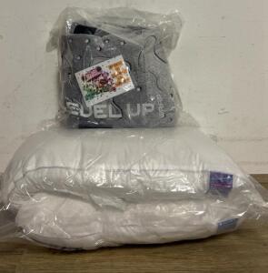 Glow-in-The-Dark Gaming Chair Blanket with Hood And Macarrie 2 Pcs Queen Size Pillows