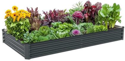Pack Of (2) Galvanized Raised Garden Planter Boxes - 8&rsquo;x4&rsquo;x1&rsquo;