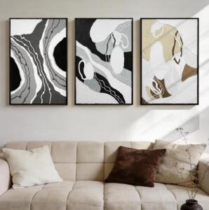 Framed Wall Art Black and White Decor, Cuadros para Sala Elegantes y Modernos Dormitorios