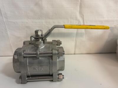 Guardian 2" 316 Stainless Steel 3-Piece Ball Valve 1000 WOG, Threaded Ends, Manual Lever