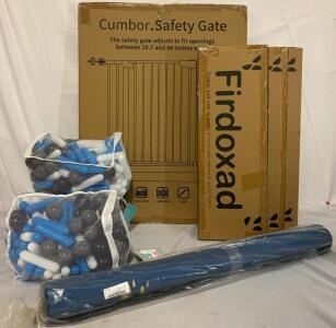 Cumbor 36" Extra Tall Baby Gate, (3) Toddler Safety Bed Rails, Ball Pit Balls & Lilo & Stitch Rug