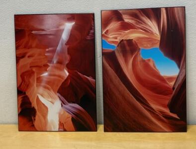 Antelope Canyon Metal Prints, 16x24&rdquo;, Landscape Photography Wall Art, Gloss Finish, Set of 2
