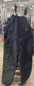 Dickies 3XL Black Insulated Bib Overalls, Quilted Liner, Adjustable Straps, Model A220697
