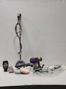 Miscellaneous Lot! Including: Polishing Compound, Shower Head w/ Control and Parts, Dyson V7 Car+Boat, & More!