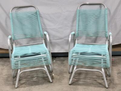 (2) Light Teal Outdoor Rocking Chairs