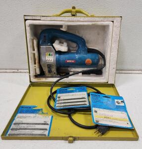 (1) Vintage Bosch 1587AVS Variable Speed Corded Jigsaw W/ Yellow Case