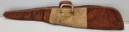 (1) Vintage The Allen Company Two-Tone Suede Leather Soft-Shell Gun Case
