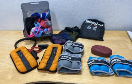 Mixed Fitness Kit AMBOR Ankle/Wrist Weights, Pilates Ring, Resistance Bands, Niceday Bag