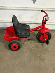 Kettler Kids Tricycle, Red Steel Frame, Rear Dump Bed, Fire Truck Bell, Germany, Adjustable Seat, 31&rdquo; x 20&rdquo; x 20&rdquo;