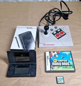 (1) Nintendo DS Lite W/O Charger, (1) Super Mario Bros Game Chip & (1) Nintendo NES Advantage Joystick Pad