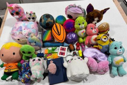 Plush Cat/Dog Toy &ndash; L.O.L. Surprise Style, Pastel, 10" Big Eyes. Care bares, care bear ear muffs, assorted balls, cars, stuffed animals.