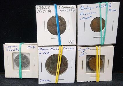 (46) 1854-1966 Assorted Foreign Coins