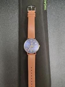 Timex Men&rsquo;s Quartz Chronograph Blue Dial Watch 1W2R29100, Leather Strap, 40mm, WR30m