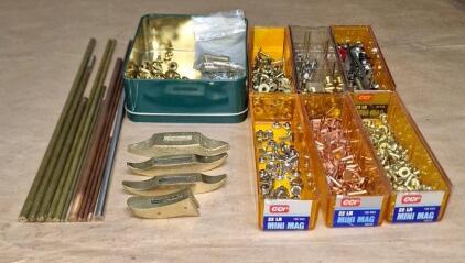 (12) Assorted Mosaic Knife Pin Rods & Assorted Rivits & Fasteners
