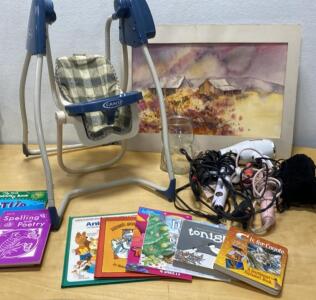 Graco Doll Swing - Kids Books - Curlers and Hair dryer - and More