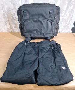 (1) Pair Of Descente - Swiss Insulated Ski Pants Men's, Black 36, Regular & (1) Tote / Gear Bag