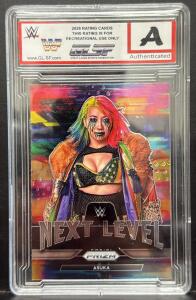 2022 Panini Prizm WWE Next Level Asuka #12 Authenticated GL-SF RAW Insert Trading Card