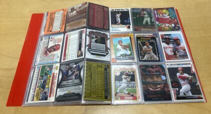 Binder of HOF/Stars Cincinnati Reds Baseball Cards (100) Joey Votto, Johnny Bench, Pete Rose and More
