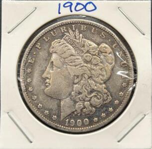 1900-O Morgan Silver Dollar, New Orleans Mint, 90% Silver, 38.1mm, U.S. Coin, Circulated