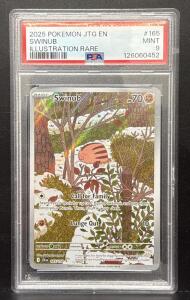 2025 Pok&eacute;mon Swinub Illustration Rare 165/159 PSA 9 Mint JTG EN Full Art English