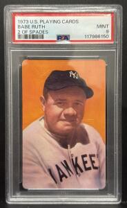 1973 U.S. Playing Cards Babe Ruth 2 of Spades PSA 9 Mint, Yankees, Cert #117986150