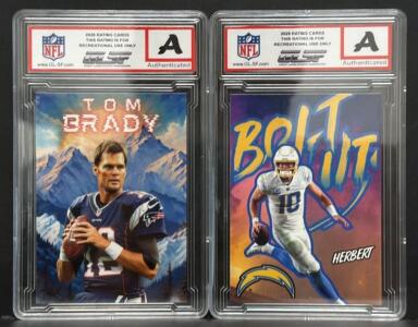 Custom Brady & Herbert NFL Card Lot, GLSF Authenticated, Legendary Customs Art, Encased, 2025&ndash;2026