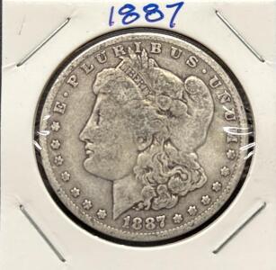 1887-O Morgan Silver Dollar, New Orleans Mint, 90% Silver, Circulated US Coin