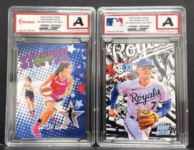 Caitlin Clark & Bobby Witt Jr. Legendary Customs 2025-2026 Custom Art Trading Cards, GLSF Authenticated