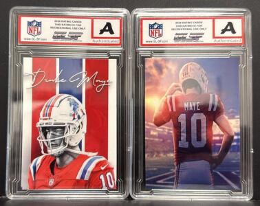 Drake Maye Patriots Custom Art Card Set GLSF 2026 Authenticated "A" Encapsulated Collectible