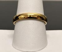 Gold-Tone Tungsten Carbide Wedding Band, Size 10, Classic Domed Comfort Fit, Men's/Unisex