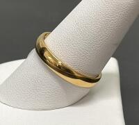 Gold-Tone Tungsten Carbide Wedding Band, Size 10, Classic Domed Comfort Fit, Men's/Unisex - 2