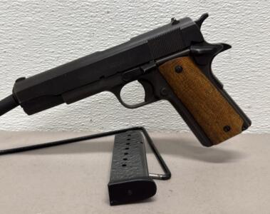 High Standard 1911-A1 FS .45 ACP Semi-Auto Pistol, 5" Barrel, Steel, Wood Grips, SN HS1570175