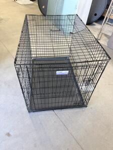 MidWest iCrate 1542 Double Door Folding Dog Crate, 42.5"x28.5"x30.5", Large, Black