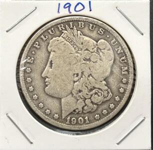 1901-O Morgan Silver Dollar, New Orleans Mint, 0.7734 oz Silver, Circulated, Key Date