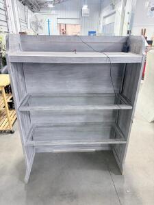 Palmetto Home Gray Lighted Display Hutch with Glass Shelves, 54&rdquo; x 18&rdquo; x 54&rdquo;, Model 303-BR25