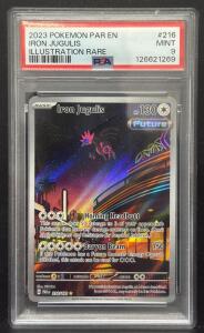2023 Pok&eacute;mon Paradox Rift Iron Jugulis Illustration Rare #216/182 PSA 9 Mint English Card