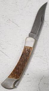 (1) Damascus Steel Buck Pocket Knife