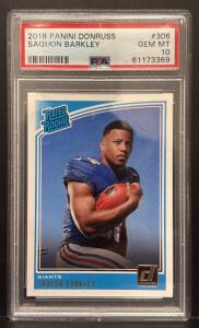 2018 Panini Donruss Saquon Barkley Rated Rookie #306 PSA 10 GEM MT New York Giants RC