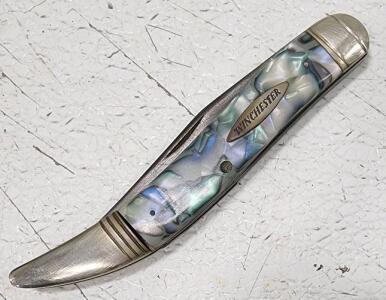 (1) Winchester Branded Pocket Knife With Abalone Handle