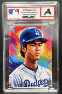 Custom Los Angeles Dodgers Art Card, GLSF Graded, Sports Journalism Tribute, Custom Card Art Slab