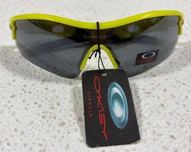Oakley M Frame Yellow Sports Sunglasses, Grey Lens, 100% UV, Impact Resistant, w/ Original Tag