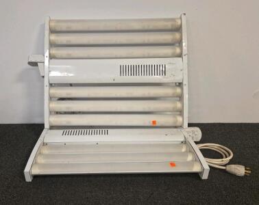 Industrial 8-Tube 4ft Fluorescent Light Fixture w/ Motion Sensor, 120V Plug, Surface Mount