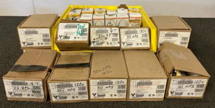 Lot of Venture/Sylvania HPS Lighting Components: Ballasts (35-70W 120V) & Lamps (150W E17)