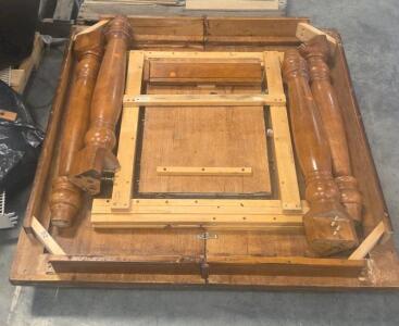 Solid Wood Dining Table with Turned Legs, Traditional Style, 72in x 36in, Disassembled