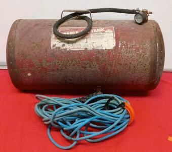 Midwest Products 5 Gallon Portable Air Tank with Gauge and 50ft Extension Cord